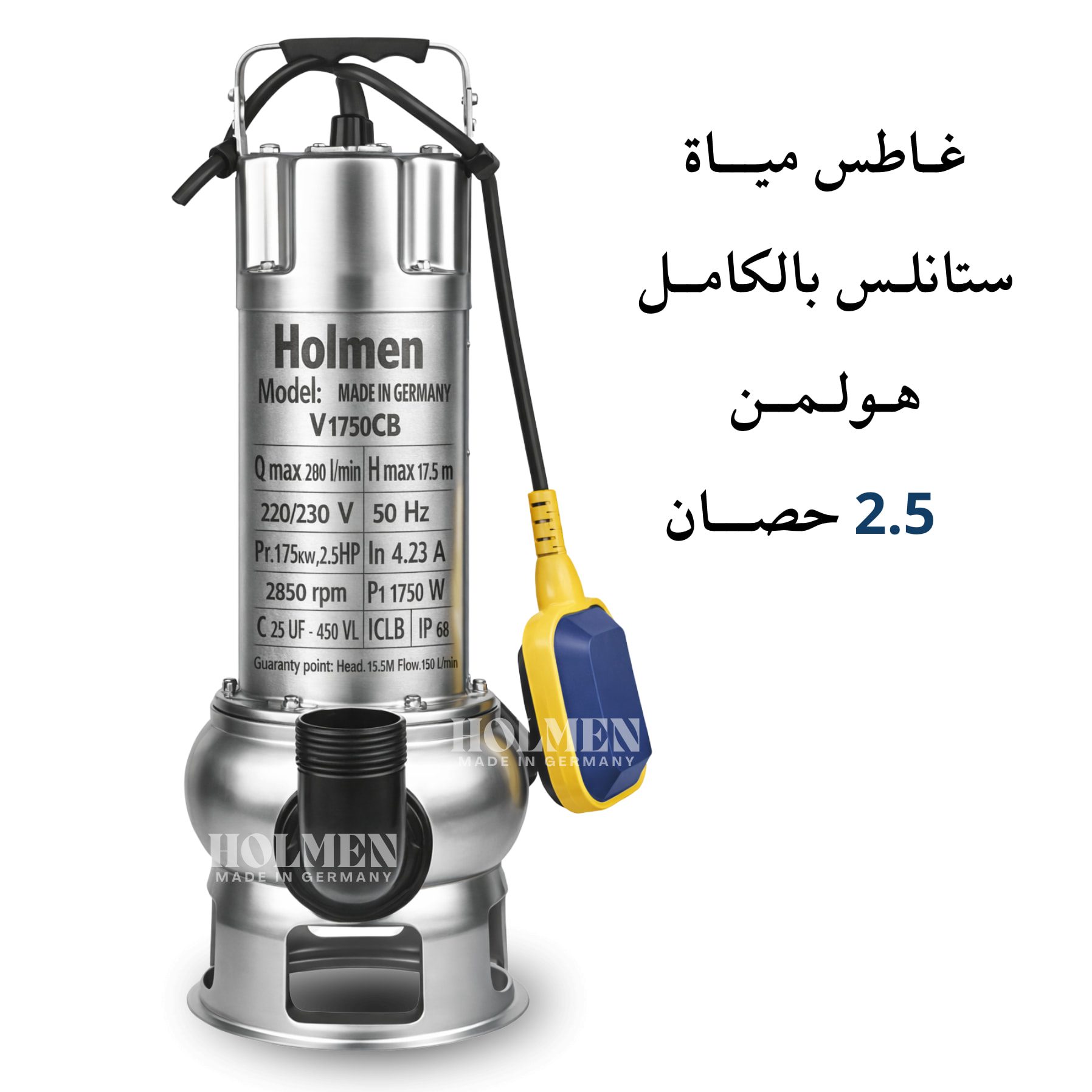 غاطس مياة ستانلس ستيل بالكامـل هولمن الماني 2.5 حصان - الصورة 2